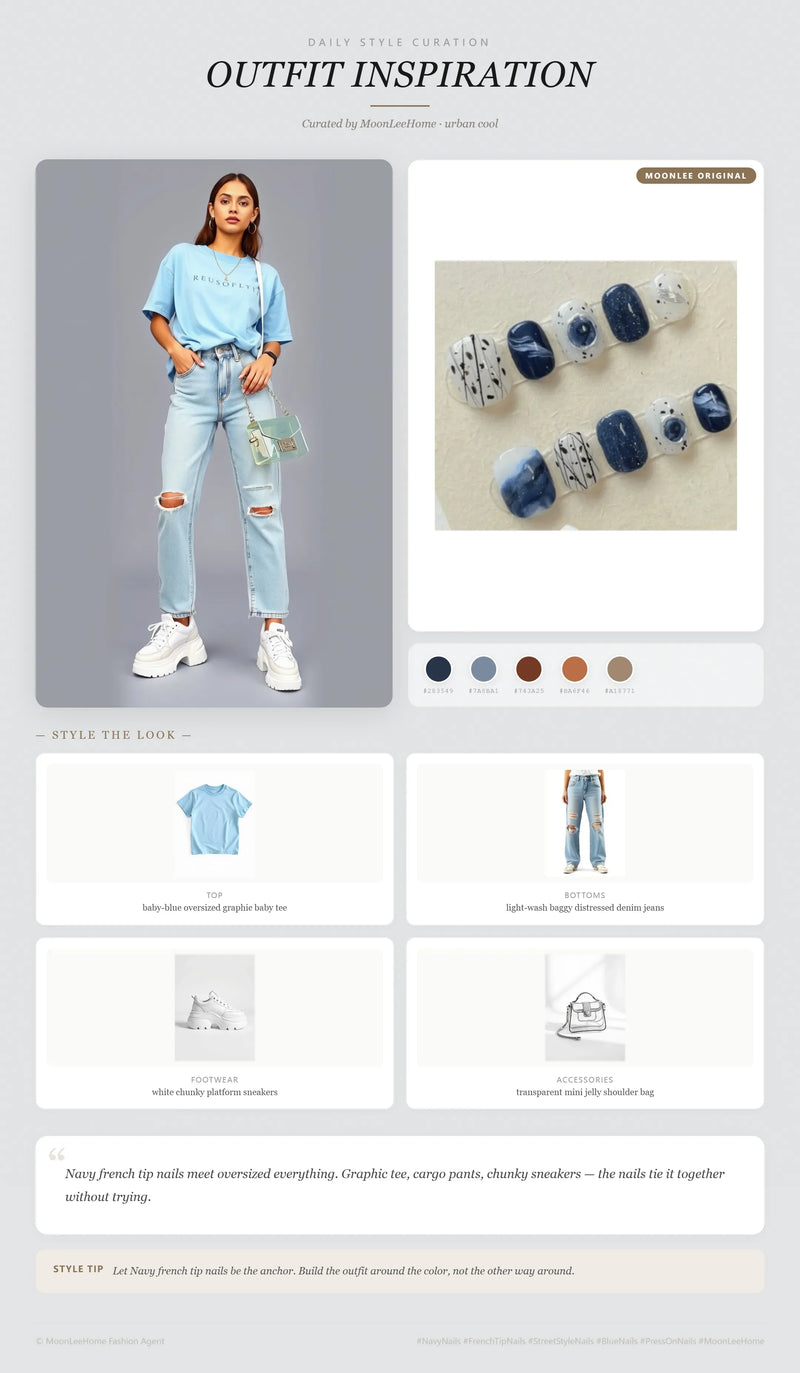 Blue Sugar Macaron Nails + Weekend Outfit Ideas | MOONLEE Style