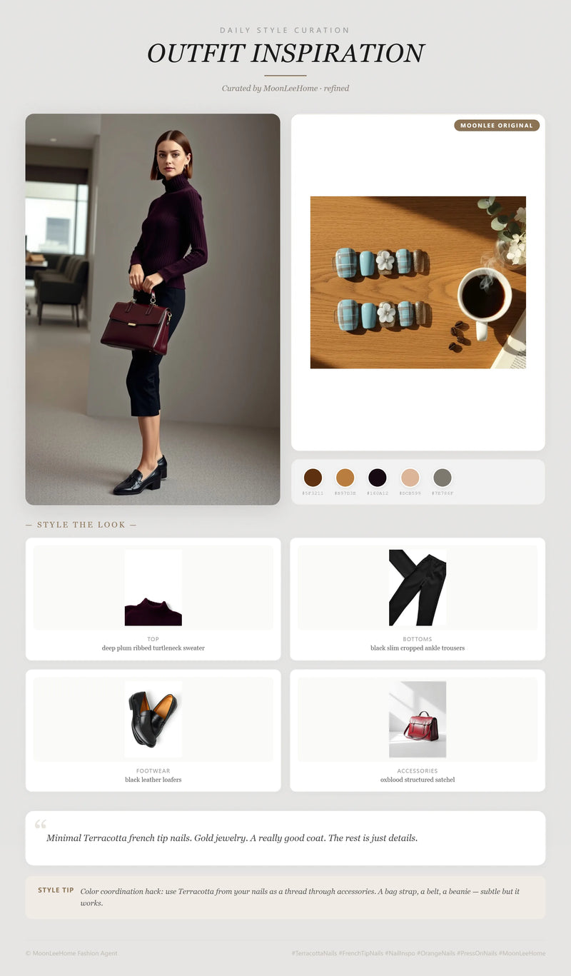 Blueberry Toffee Tart Nails + Office Outfit Ideas | MOONLEE Style