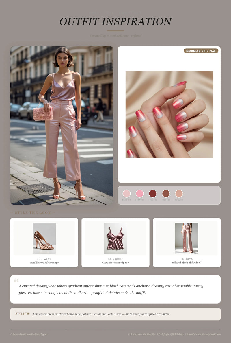 Rose Souffle Nails + Date Night Outfit Ideas | MOONLEE Style