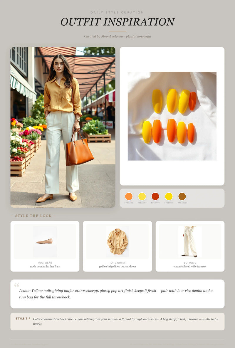 Citrus Pop Nails + Weekend Outfit Ideas | MOONLEE Style