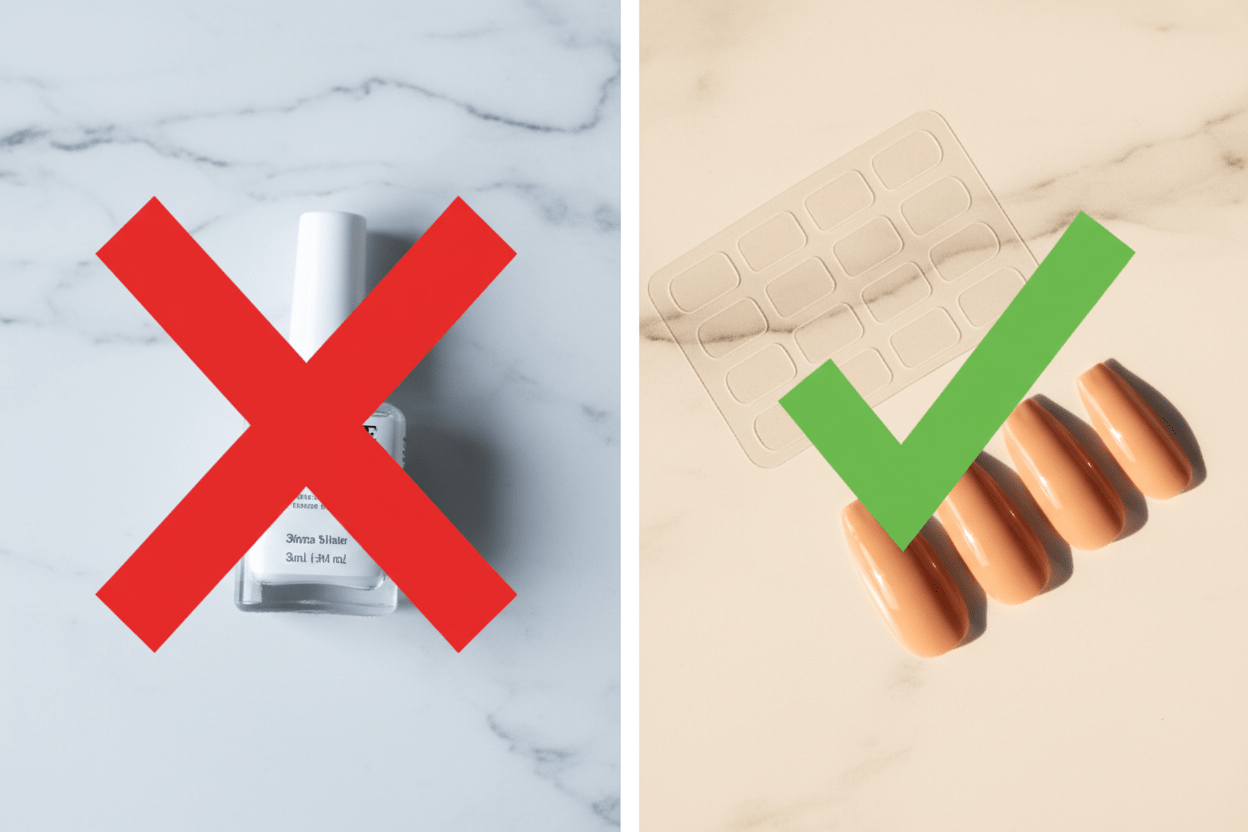 Press-on nail wear time truth - glue vs tabs longevity comparison - MOONLEE