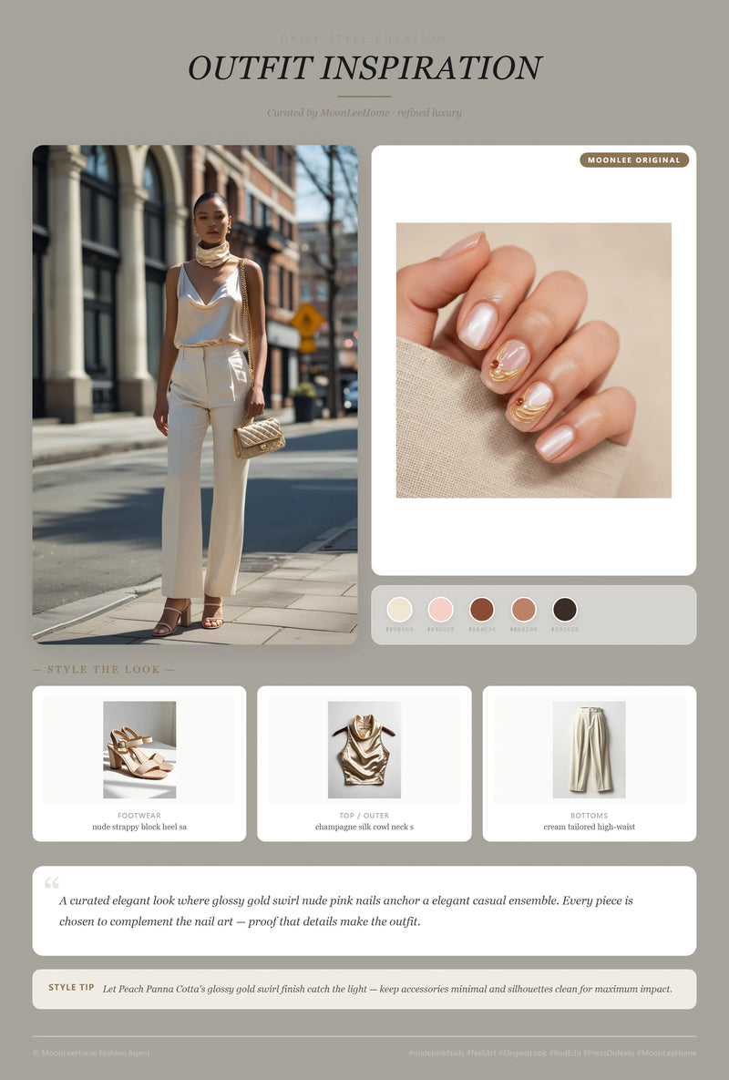 Peach Panna Cotta Nails + Date Night Outfit Ideas | MOONLEE Style