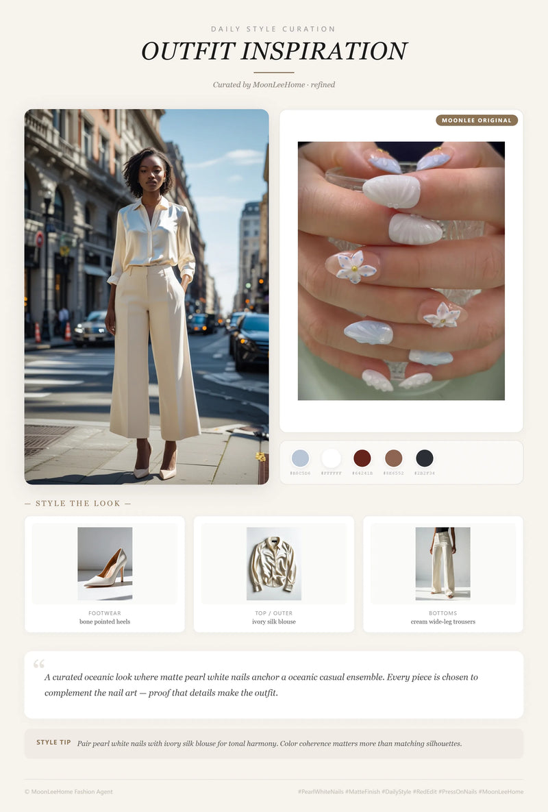 Ocean Bloom Nails + Coastal Outfit Ideas | MOONLEE Style