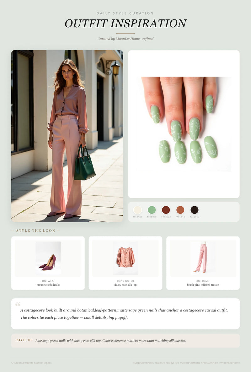 Gardencore Botanical Nails + Weekend Outfit Ideas | MOONLEE Style