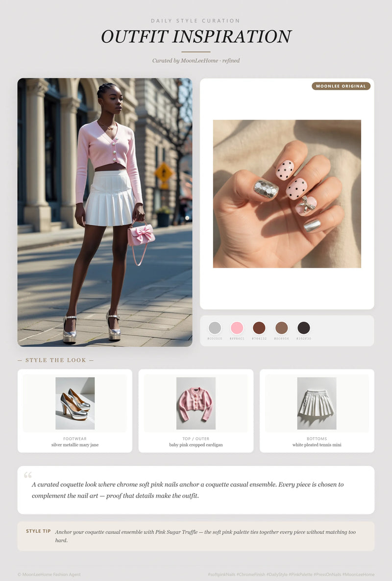 Pink Sugar Truffle Nails + Party Outfit Ideas | MOONLEE Style
