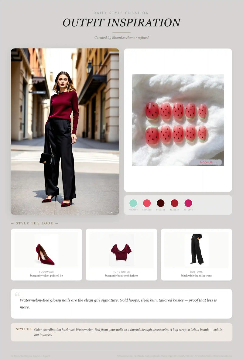 Watermelon Sugar Pop Nails + Weekend Outfit Ideas | MOONLEE Style