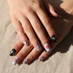 Cosmic Dark Star Handmade Press On Nails – 3D Star Crystal Detail | MOONLEE