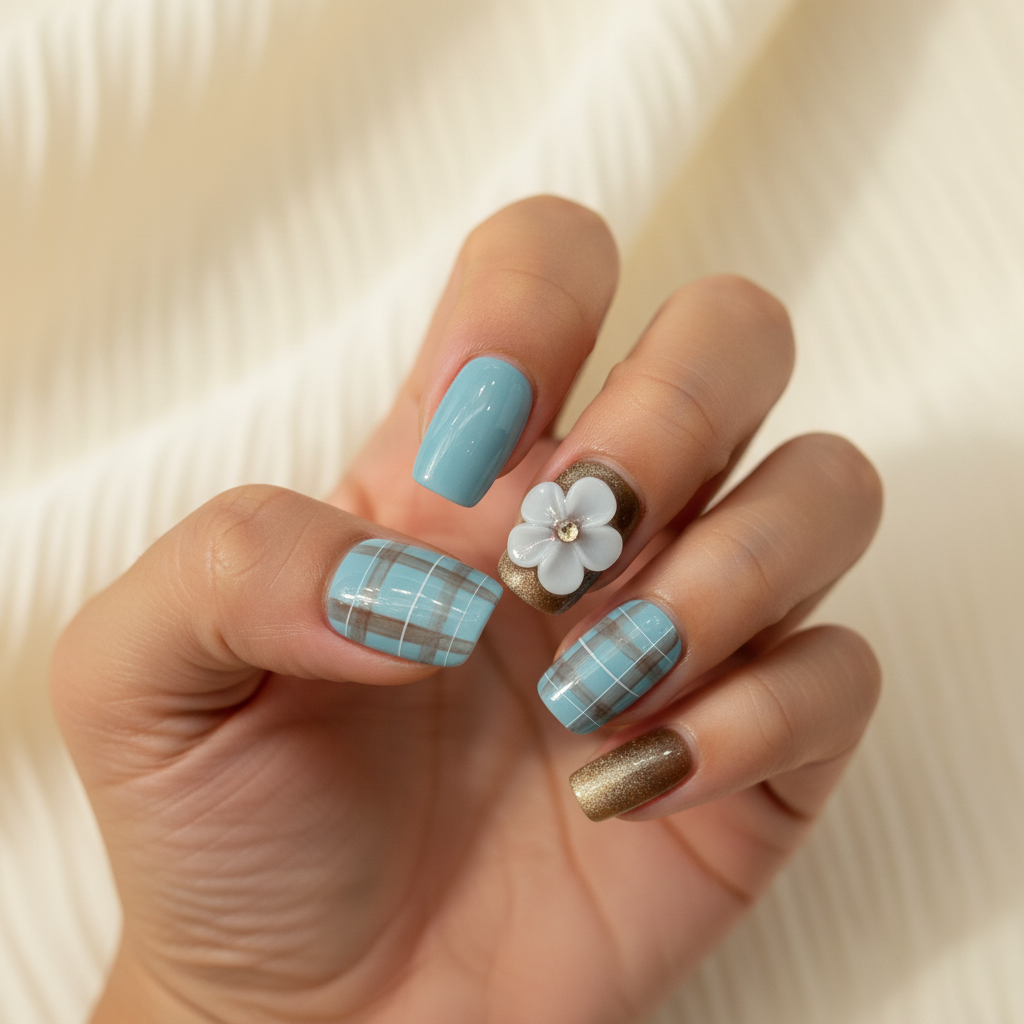 MOONLEE Blueberry Toffee Tart press-on nails - medium skin tone