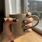 Mocha Cream Blossom - Press On Nails - MOONLEE