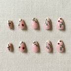 Cherry French Short Almond Press-On Nails for Typing & Commute | MOONLEE