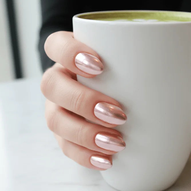 Lychee Cotta Press On Nails – Clean Girl Nude Aurora Almond | MOONLEE