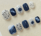 Blue Sugar Macaron - Press On Nails - MOONLEE