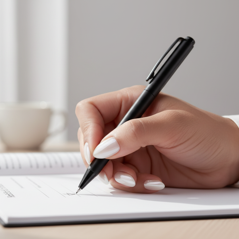 MOONLEE Ivory Pudding press-on nails - dark skin tone office workday wear