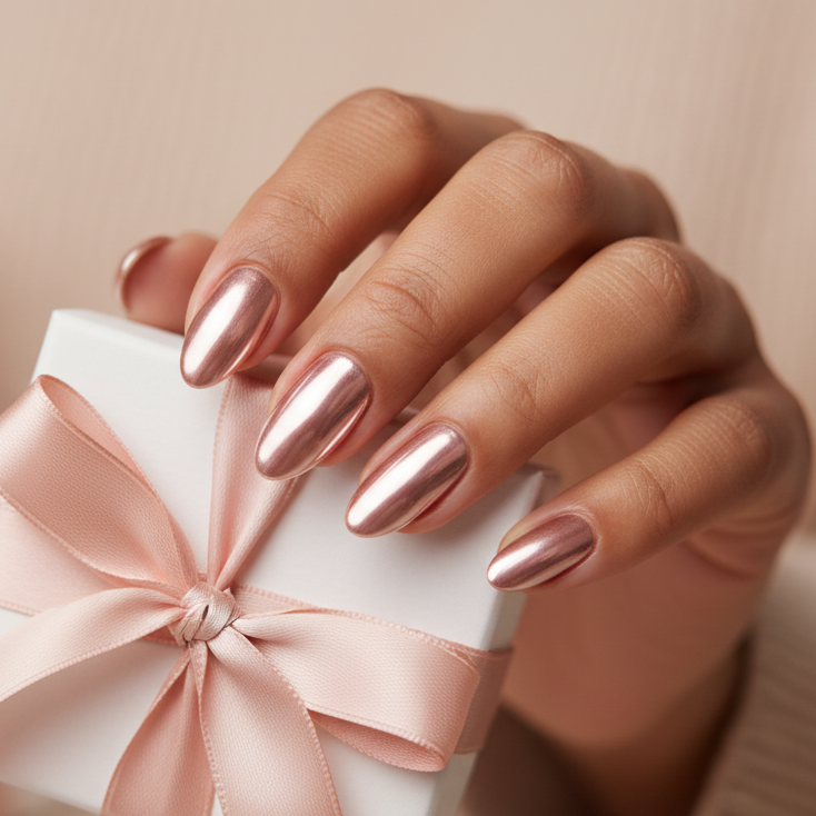 MOONLEE Lychee Cotta short almond press-on nails - medium skin tone Mother's Day spring